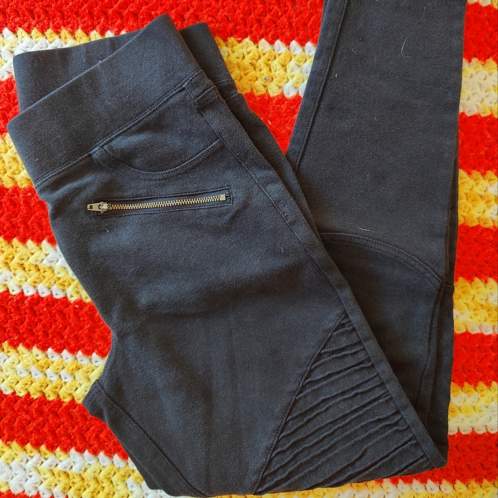 American Eagle Black Pull-On Moto Pants Size M